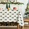 Christmas Tablecloth 60×84 Inch Rectangular, Trees Black White Boho Washable Table Cover for Party Picnic Dinner Decor